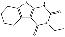 (1)benzothieno(2,3-d)pyrimidin-4(1h)-one,2,3,5,6,7,8-hexahydro-3-ethyl-2-thiox Struktur