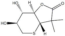 D-gulo-Heptonic acid, 2,3,7-trideoxy-3,7-epithio-2,2-dimethyl-, gamma-lactone (9CI) Struktur