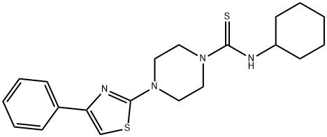 1-Piperazinecarbothioamide,N-cyclohexyl-4-(4-phenyl-2-thiazolyl)-(9CI) Struktur