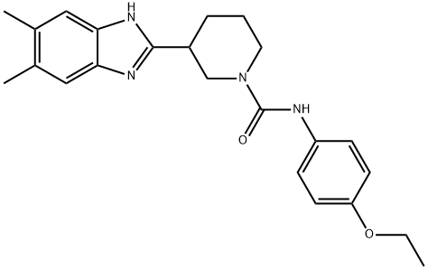 1-Piperidinecarboxamide,3-(5,6-dimethyl-1H-benzimidazol-2-yl)-N-(4-ethoxyphenyl)-(9CI) Struktur