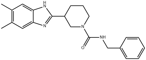 1-Piperidinecarboxamide,3-(5,6-dimethyl-1H-benzimidazol-2-yl)-N-(phenylmethyl)-(9CI) Struktur