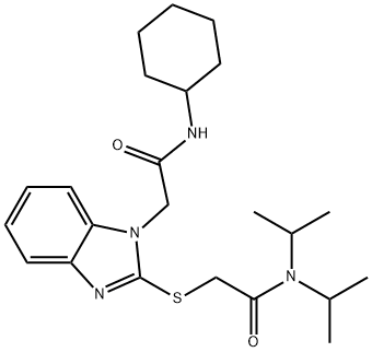 1H-Benzimidazole-1-acetamide,2-[[2-[bis(1-methylethyl)amino]-2-oxoethyl]thio]-N-cyclohexyl-(9CI) Struktur