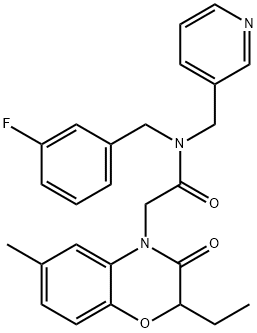 4H-1,4-Benzoxazine-4-acetamide,2-ethyl-N-[(3-fluorophenyl)methyl]-2,3-dihydro-6-methyl-3-oxo-N-(3-pyridinylmethyl)-(9CI) Struktur