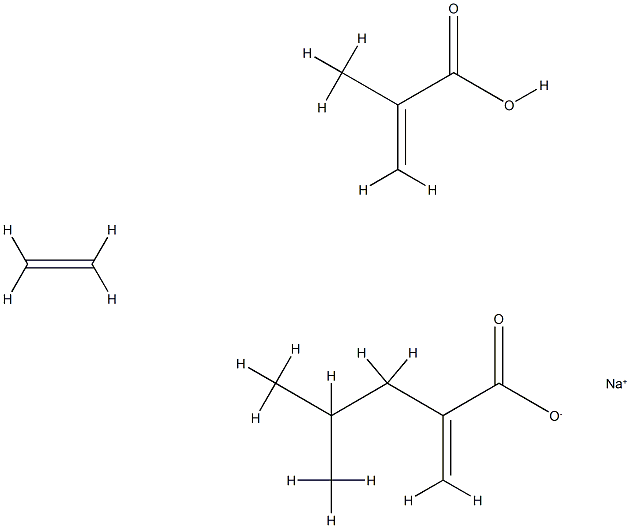 2-Propenoic acid, 2-methyl-, polymer with ethene and 2-methylpropyl 2-propenoate, sodium salt Struktur