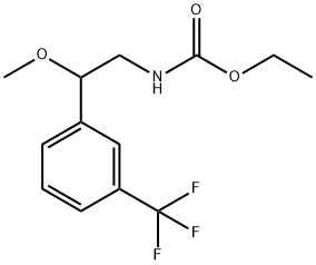 N-(β-Methoxy-m-trifluoromethylphenethyl)carbamic acid ethyl ester Struktur