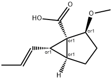 Bicyclo[3.1.0]hexane-1-carboxylic acid, 2-methoxy-6-(1E)-1-propenyl-, (1R,2S,5S,6S)-rel- (9CI) Struktur