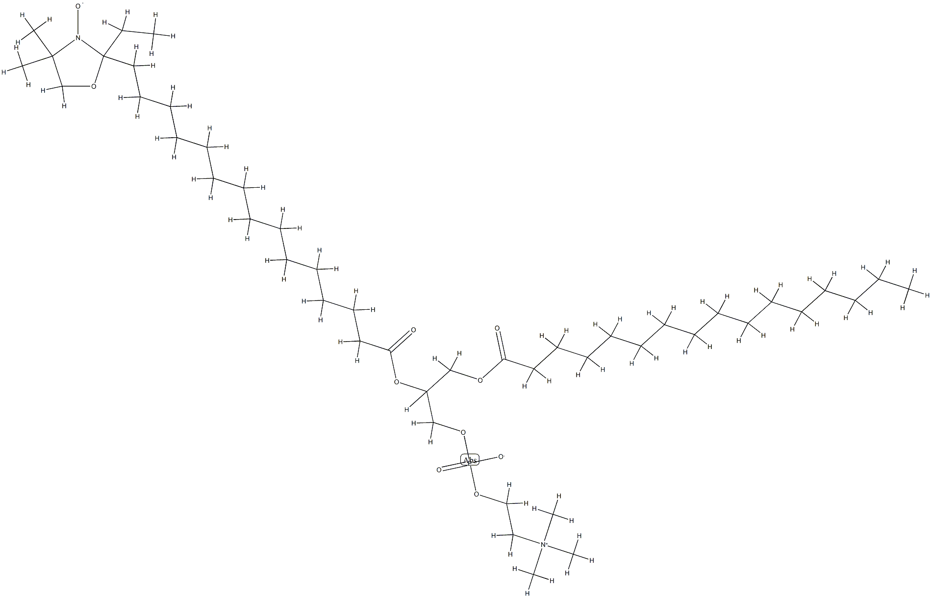 1-palmitoyl-2-(16-doxystearoyl)phosphatidylcholine Struktur