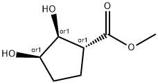 Cyclopentanecarboxylic acid, 2,3-dihydroxy-, methyl ester, (1-alpha-,2-ba-,3-ba-)- (9CI) Struktur