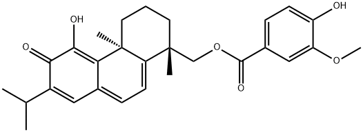 3-Methoxy-4-hydroxybenzoic acid 11-hydroxy-12-oxoabieta-5,7,9(11),13-tetraene-19-yl ester Struktur