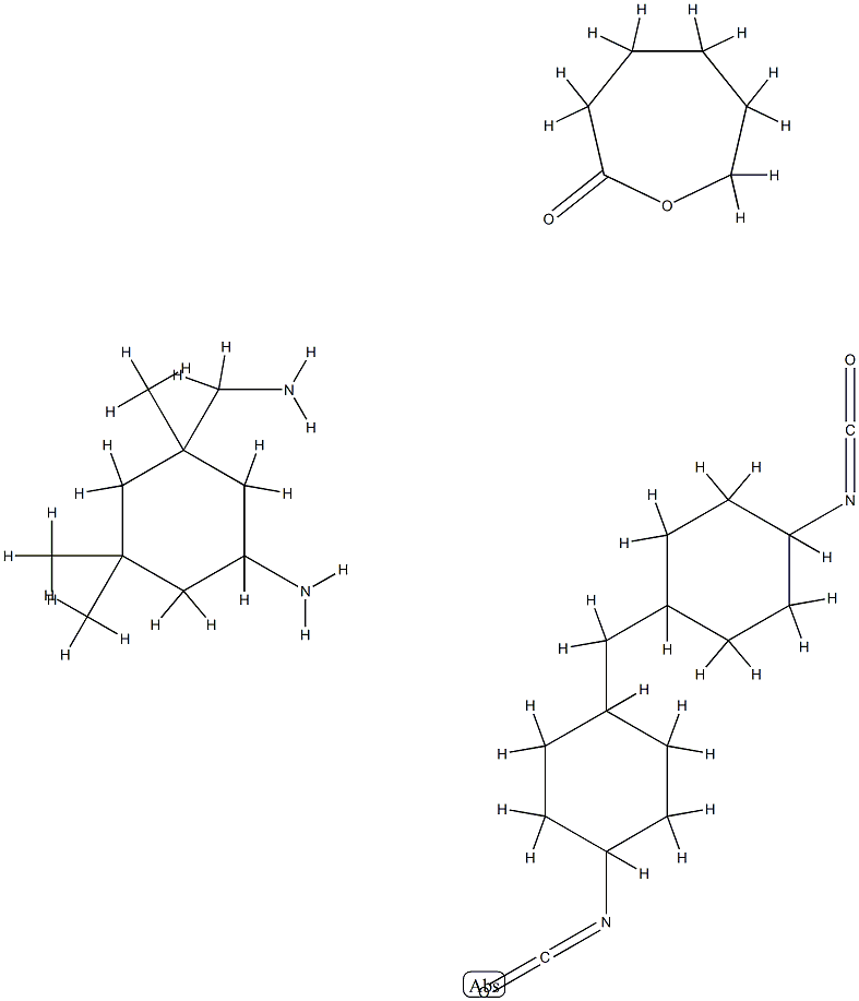 Methylenedi-4,1-cyclohexyleneisocyanate, 5-amino-1,3,3-trimethylcyclohexanemethanamine, 2-oxepanone polymer Struktur