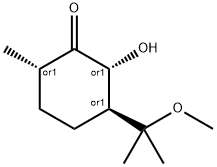 Cyclohexanone, 2-hydroxy-3-(1-methoxy-1-methylethyl)-6-methyl-, (2R,3S,6S)-rel- (9CI) Struktur