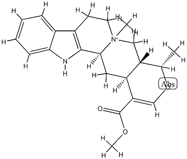 16,17-Didehydro-16-(methoxycarbonyl)-4,19α-dimethyl-18-oxayohimban-4-ium Struktur