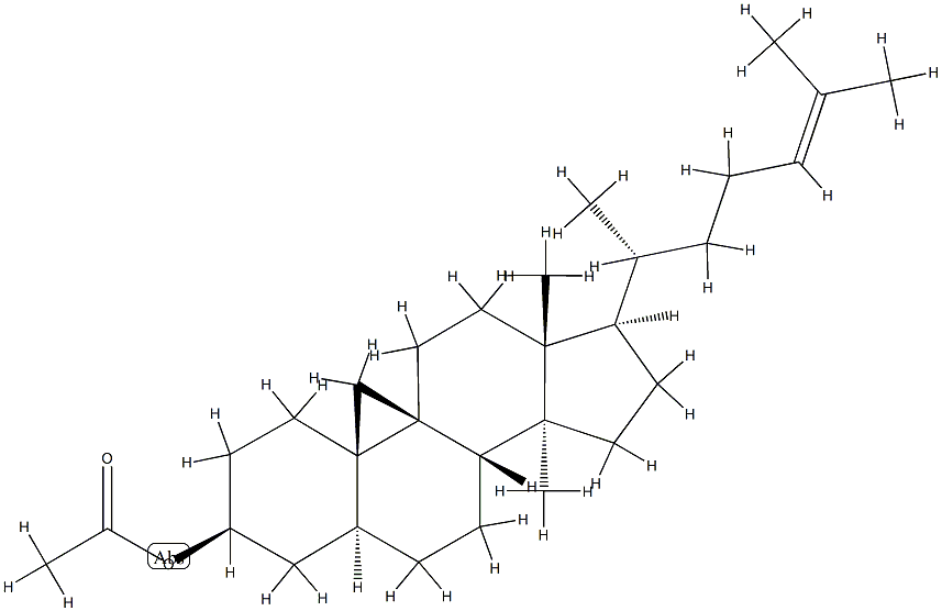 14-Methyl-9β,19-cyclo-5α-cholest-24-en-3β-ol acetate Struktur