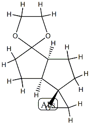 Dispiro[1,3-dioxolane-2,1(4H)-pentalene-4,2-oxirane], hexahydro-, (2R,3aS,6aS)- (9CI) Struktur