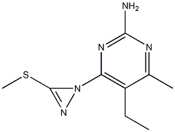 2-Pyrimidinamine,5-ethyl-4-methyl-6-[3-(methylthio)-1H-diazirin-1-yl]-(9CI) Struktur