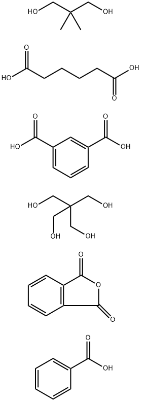 1,3-Benzenedicarboxylic acid, polymer with 2,2-bis(hydroxymethyl)-1,3-propanediol, 2,2-dimethyl-1,3-propanediol, hexanedioic acid and 1,3-isobenzofurandione, benzoate Struktur