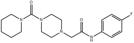 N-(4-fluorophenyl)-2-[4-(1-piperidinylcarbonyl)-1-piperazinyl]acetamide Struktur