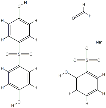 Benzenesulfonic acid, hydroxy-, monosodium salt, polymer with formaldehyde and 4,4-sulfonylbisphenol Struktur