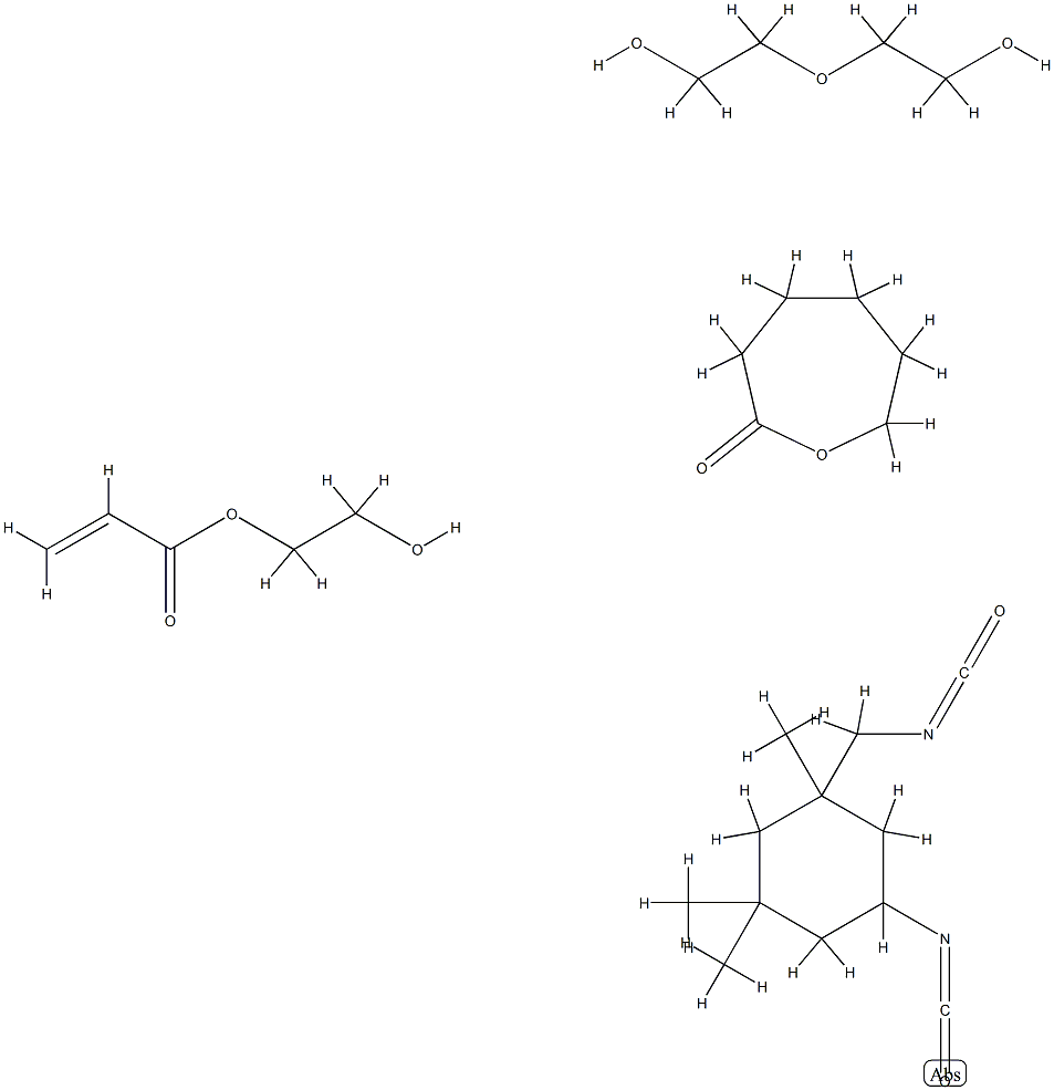 2-Propenoic acid, 2-hydroxyethyl ester, polymer with 5-isocyanato-1-(isocyanatomethyl)-1,3,3-trimethylcyclohexane, 2-oxepanone and 2,2-oxybisethanol Struktur