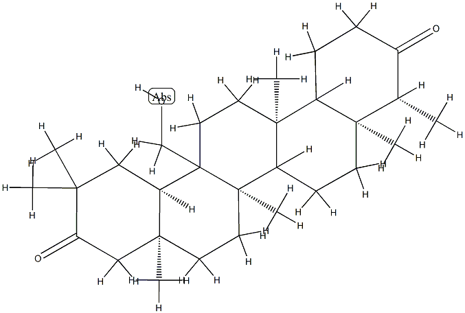 (4aS,6aR,6aR,8aR,9R,14bR)-14a-(hydroxymethyl)-2,2,4a,6a,6a,8a,9-heptam ethyl-1,4,5,6,6b,7,8,9,11,12,12a,13,14,14b-tetradecahydropicene-3,10-d ione Struktur