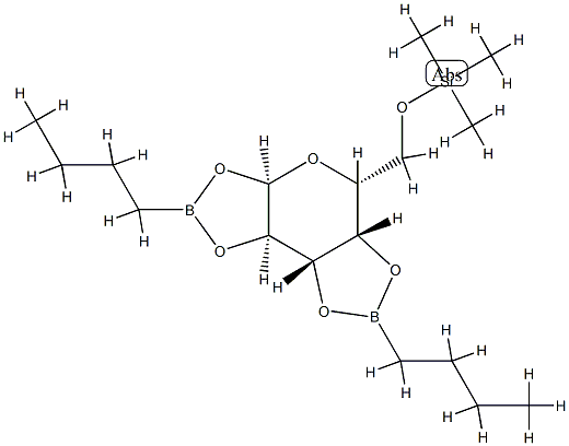 1-O,2-O:3-O,4-O-Bis(butylboranediyl)-6-O-trimethylsilyl-α-D-galactopyranose Struktur