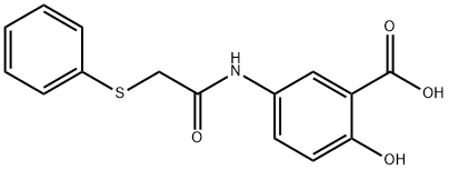 2-hydroxy-5-{[(phenylsulfanyl)acetyl]amino}benzoic acid Struktur