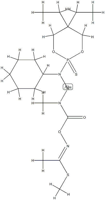 (1-methylsulfanylethylideneamino) N-[cyclohexyl-(5,5-diethyl-2-sulfany lidene-1,3-dioxa-2$l^{5}-phosphacyclohex-2-yl)amino]sulfanyl-N-methyl- carbamate Struktur