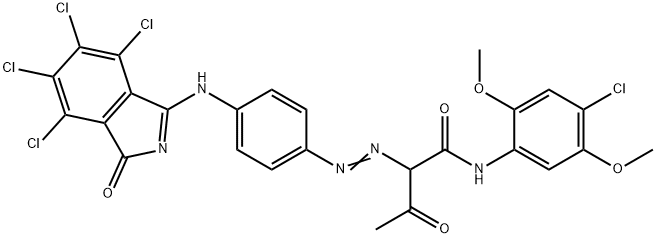 N-(2,5-Dimethoxy-4-chlorophenyl)-2-[4-[(4,5,6,7-tetrachloro-1-oxoisoindolin-3-ylidene)amino]phenylazo]-β-oxobutanamide Struktur