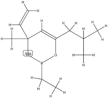 4-Ethenyl-2-ethyl-4-methyl-6-(2-methylpropyl)-4H-1,3,2-dioxaborin Struktur