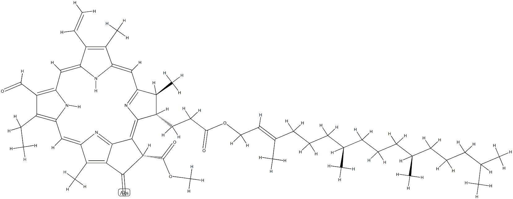 (132S,17S,18S)-31,32-Didehydro-71-oxo-132-(methoxycarbonyl)-17,18-dihydrophytoporphyrin 17-phytyl ester Struktur