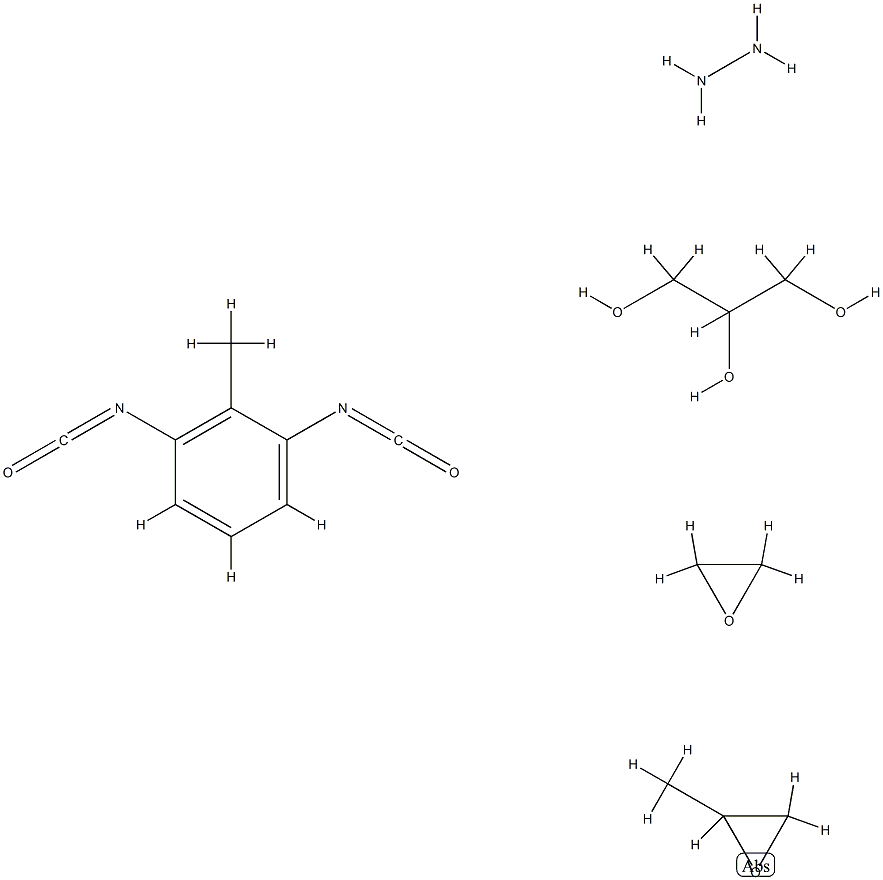 1,2,3-Propanetriol, polymer with 1,3-diisocyanatomethylbenzene, hydrazine, methyloxirane and oxirane 1,2,3-propanetriol, polymer with 1,3-diisocyanatomethylbenzene, hydrazine, meth Struktur