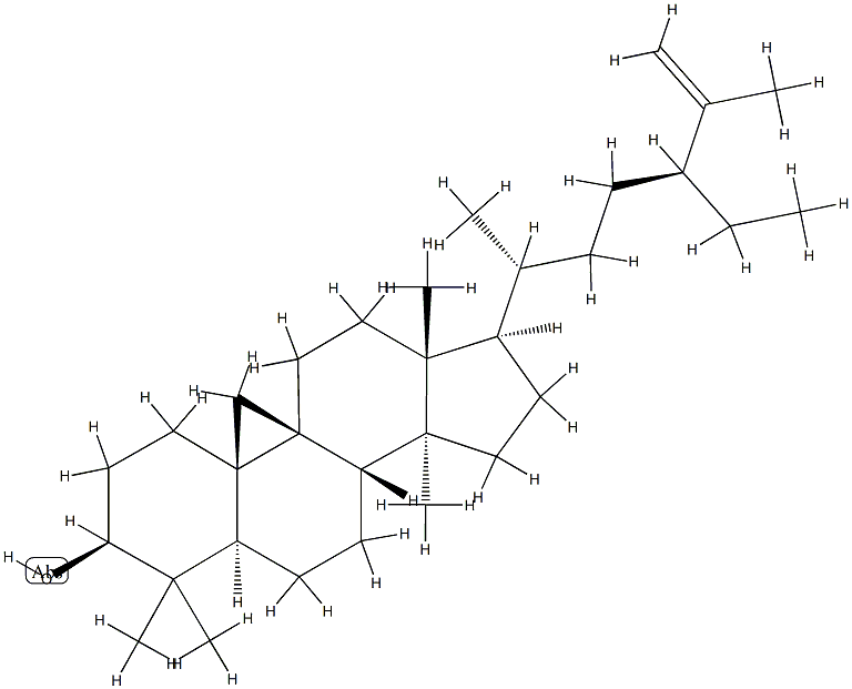 (24S)-24-Ethyl-9β,19-cyclolanosta-25-ene-3β-ol Struktur