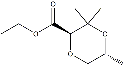 1,4-Dioxane-2-carboxylicacid,3,3,5-trimethyl-,ethylester,(2R,5R)-rel-(9CI) Struktur