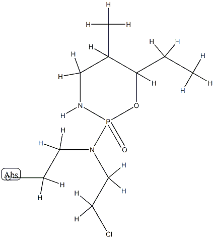 N,N-bis(2-chloroethyl)-6-ethyl-5-methyl-2-oxo-1-oxa-3-aza-2$l^{5}-phos phacyclohexan-2-amine Struktur