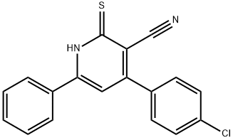 4-(4-chlorophenyl)-6-phenyl-2-sulfanylidene-1H-pyridine-3-carbonitrile Struktur