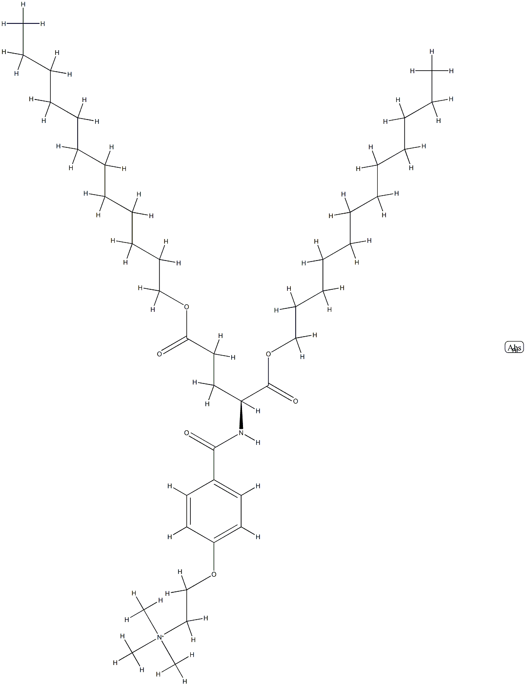 O,O'-didodecyl-N-(4-(2-trimethylammonioethyloxy)benzoyl)-glutamte Struktur