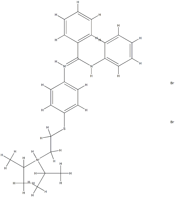 2-[4-(anilino-phenyl-methylidene)azaniumylphenyl]sulfanylethyl-dipropa n-2-yl-azanium dibromide Struktur