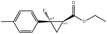 Cyclopropanecarboxylic acid, 2-fluoro-2-(4-methylphenyl)-, ethyl ester, (1R,2S)-rel- (9CI) Struktur