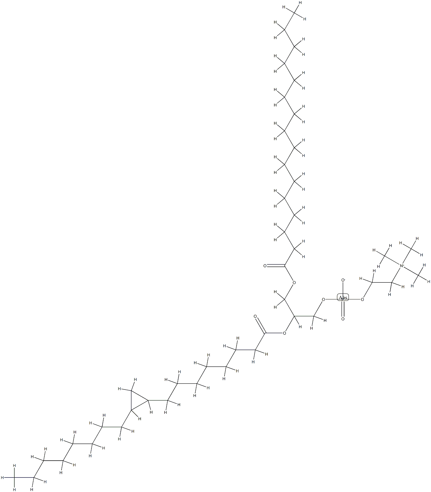 1-palmitoyl-2-dihydrosterculoyl-sn-glycero-3-phosphocholine Struktur