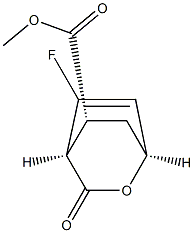 2-Oxabicyclo[2.2.2]oct-7-ene-5-carboxylicacid,8-fluoro-3-oxo-,methylester,(1R,4R,5S)-rel-(9CI) Struktur