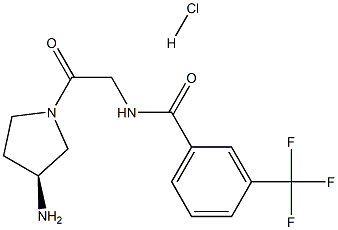 Benzamide, N-[2-[(3S)-3-amino-1-pyrrolidinyl]-2-oxoethyl]-3-(trifluoromethyl)-, hydrochloride (1:1) Struktur