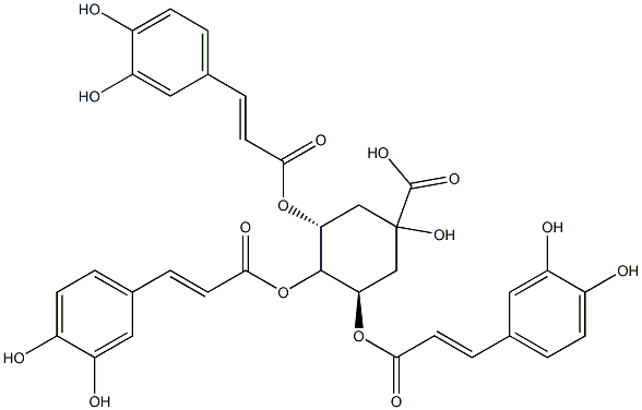 (1alpha,3R,4alpha,5R)-3,4,5-Tris[[(2E)-3-(3,4-dihydroxyphenyl)-1-oxo-2-propen-1-yl]oxy]-1-hydroxycyclohexanecarboxylic acid Struktur