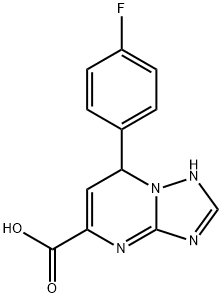 7-(4-fluorophenyl)-4,7-dihydro[1,2,4]triazolo[1,5-a]pyrimidine-5-carboxylic acid Struktur