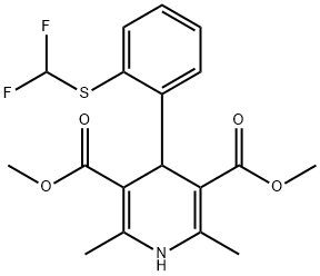 2,6-Dimethyl-3,5-dicarbomethoxy-4-(o-difluoromethylthiophenyl)-1,4-dih ydropyridine [French] Struktur