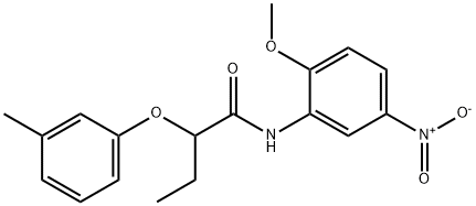 N-(2-methoxy-5-nitrophenyl)-2-(3-methylphenoxy)butanamide Struktur