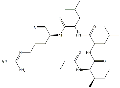 (-)-2-[(Propionyl-L-aIle-L-Leu-L-Leu-)amino]-5-guanidinovaleraldehyde Struktur