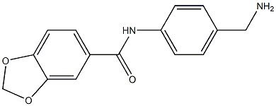 N-[4-(aminomethyl)phenyl]-1,3-benzodioxole-5-carboxamide Struktur