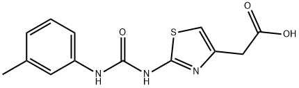 [2-({[(3-methylphenyl)amino]carbonyl}amino)-1,3-thiazol-4-yl]acetic acid Struktur