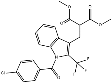 DiMethyl 2-((1-(4-chlorobenzoyl)-2-(trifluoroMethyl)-1H-indo-l-3-yl)Methyl)Malonate Struktur