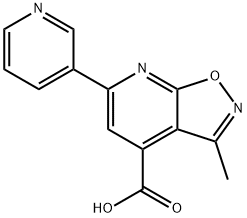 3-methyl-6-pyridin-3-ylisoxazolo[5,4-b]pyridine-4-carboxylic acid Struktur